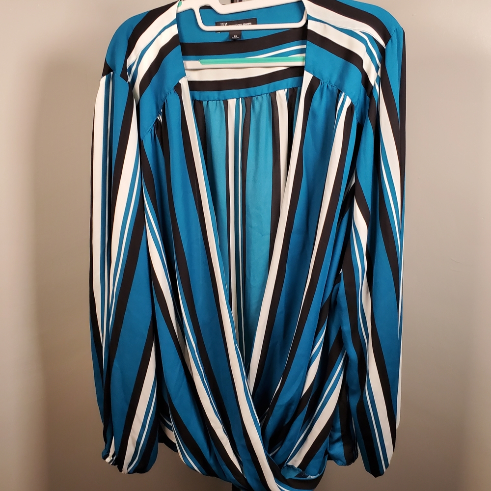 Striped Blue and Black Blouse